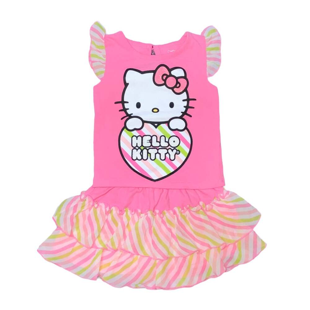 2T Hello Kitty Sanrio Pink Baby Girls 2pc Skirt & Top Outfit Set